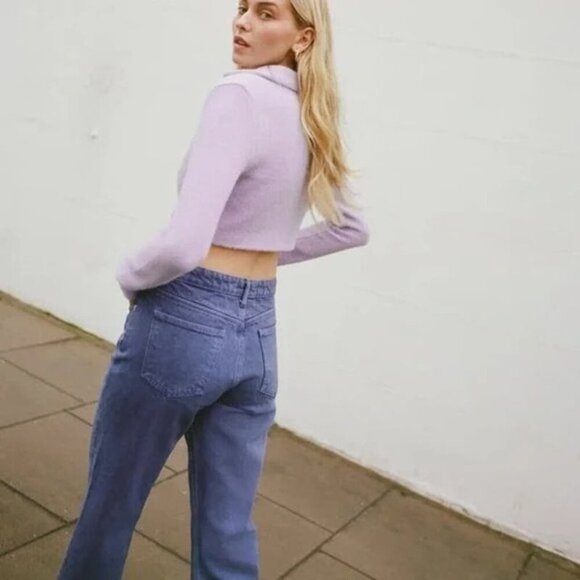 NWT ZARA Mid-Rise Bootcut Jean Sz 0 Regular Length Blue Washed - Picture 2 of 9